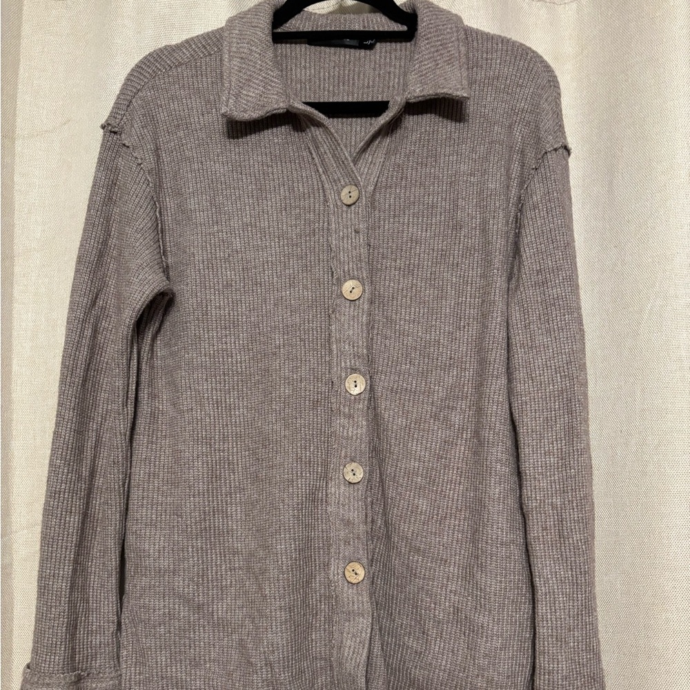 Women's Tan Button-Up Sweater - Picture 1 of 1